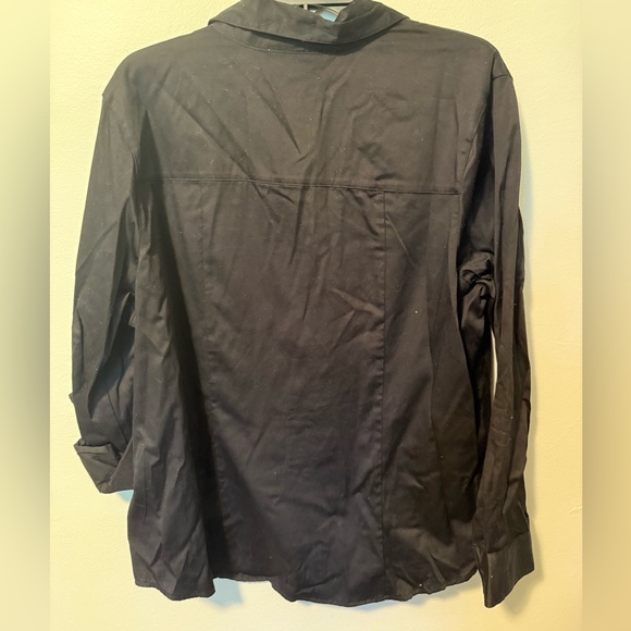 Michael Kors NWT Black Button Down Long Sleeve Blouse Size 16W - Picture 3 of 4